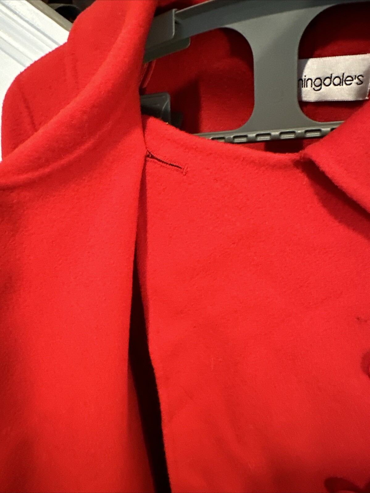Bloomingdale’s Coat Solid Red Button Long Sleeve … - image 16