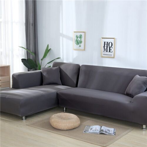 Fundas de sofá de esquina de color liso para sala de estar sofá elástico sofá toalla - Imagen 1 de 58