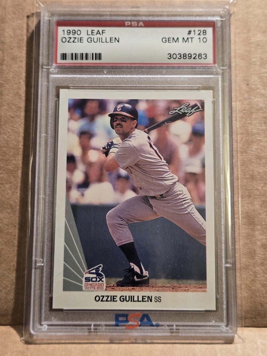 1990 Leaf #128 Ozzie Guillen PSA 10 Gem Mint Pop 15 Chicago 1990 Leaf #128 Ozzie Guillen PSA 10 Gem Mint Pop 15 Chicago
