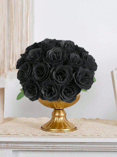 12 6PCS Bouquet di Rose Glitter Fiori Artificiali Lucidi per Matrimoni e Decorazioni - Foto 25 di 33