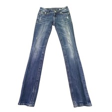 Miss Me Jeans Women's Size 25 TALL Straight Cut Denim Tag Says 35" Inseam 
