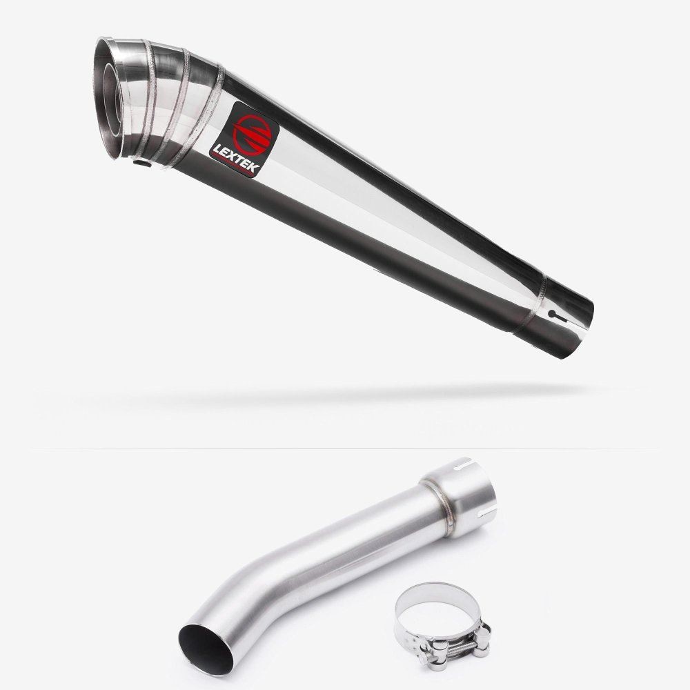 Lextek MP4 S/Steel Megaphone Exhaust 300mm with Link Pipe for Yamaha FZ1 (06-15)