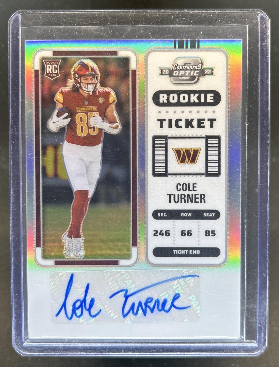 Cole Turner Panini Contenders Optic #154 Autograph-Silver