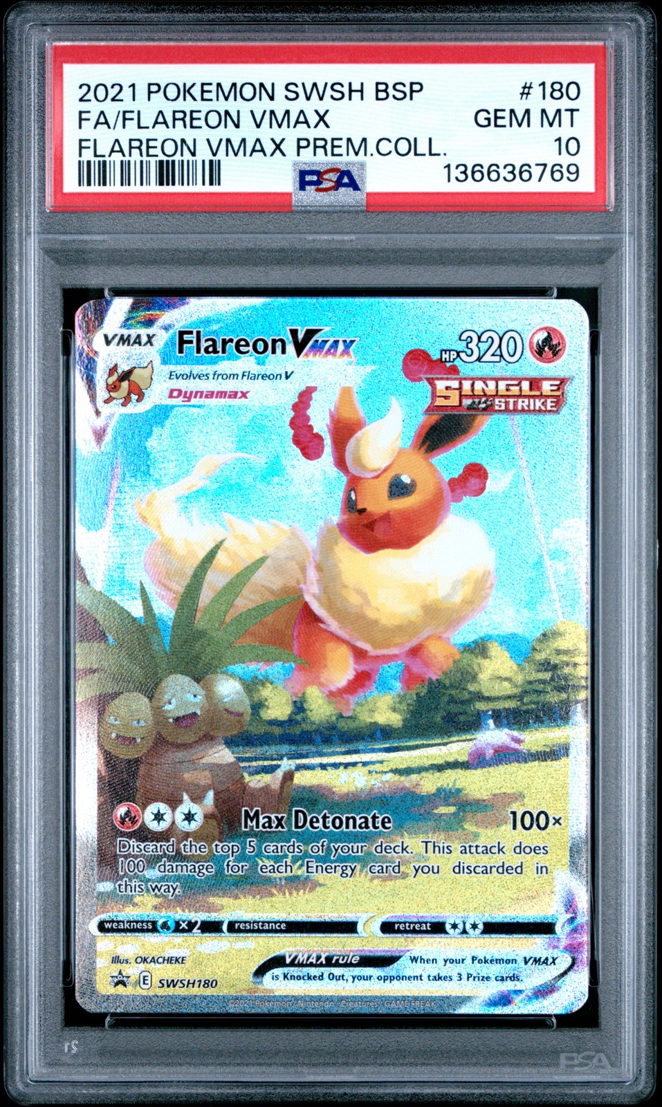 Flareon Vmax 180 Premium Collection Swsh Black Star Promo Pokemon PSA 10