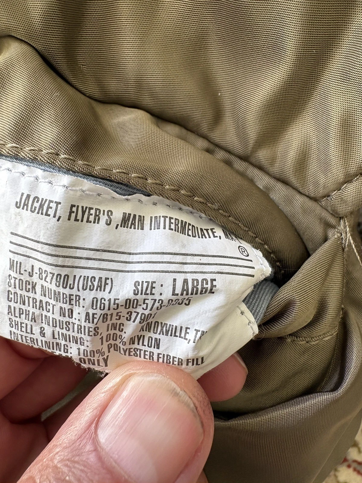Alpha Industries MA-1 Intermediate bomber Flyers jacket men's large slim Fit - product detail image 9
