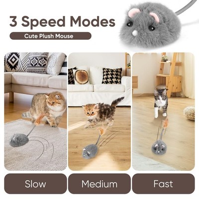 Automatic Cat Toy Mouse - Remote Control Interactive Toy With Obstacle Avoidance