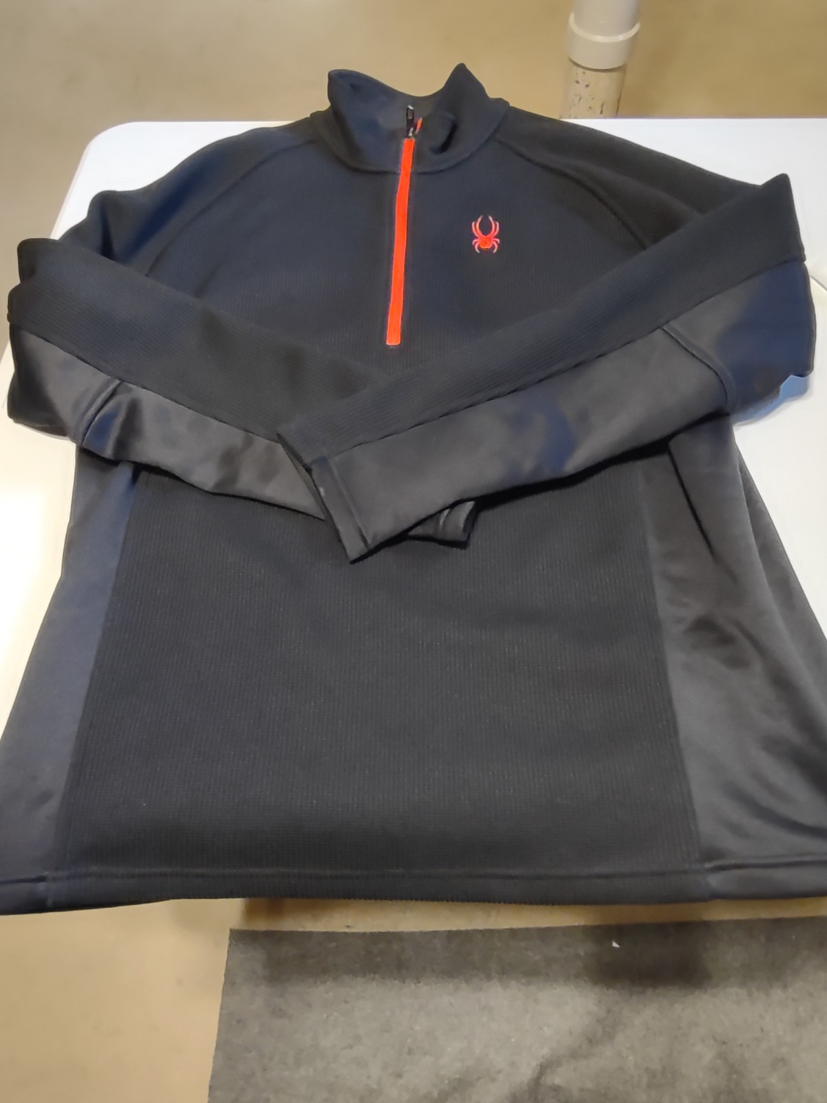 SPYDER - Men's Heavy Quarter Zip - Black & Red - Size XL