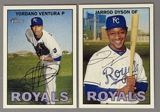 2016 Heritage Gum Damage Back Jarrod Dyson And Yordano KC Royals Rare Collectors