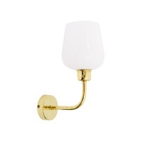 Wandleuchte Wandlampe Badezimmer H: 28,5 Cm Messing Glas E27 Massiv Talis