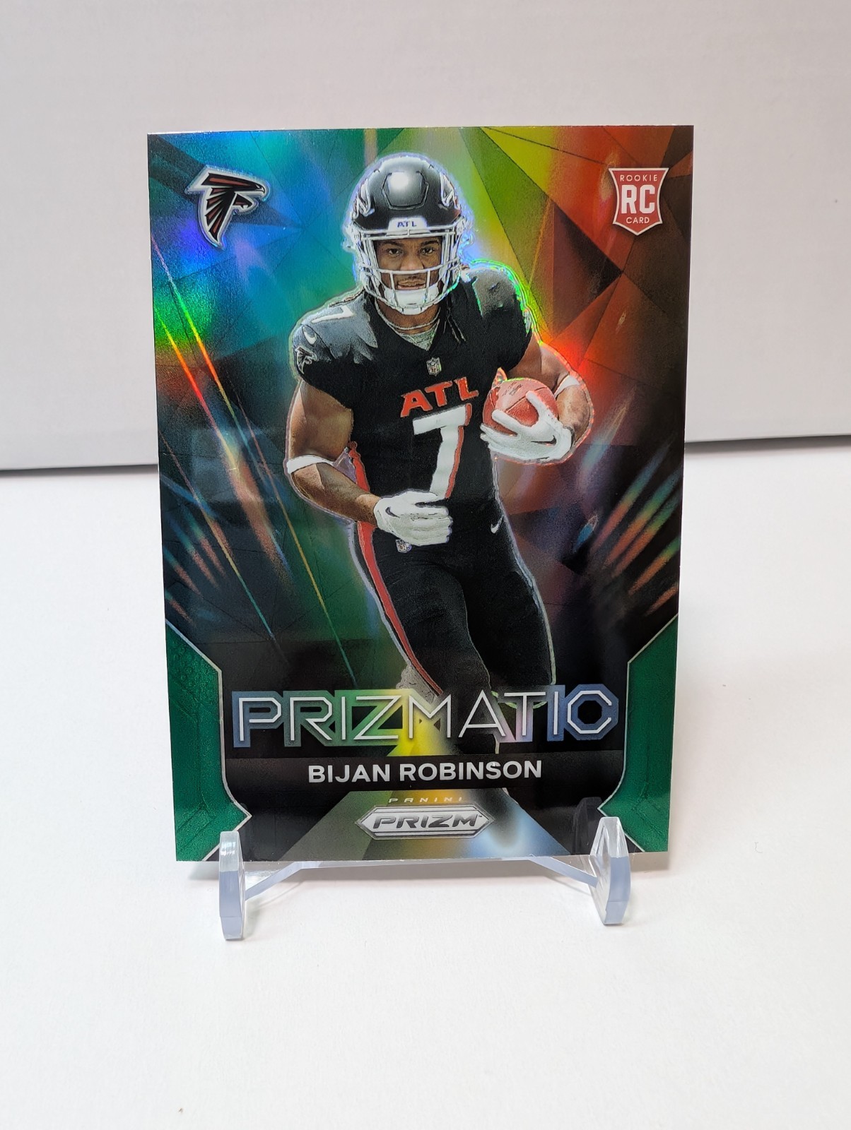 2023 Panini Prizm Bijan Robinson Green Prizmatic RC #19 Atlanta Falcons