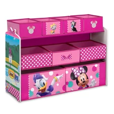 Delta Children Disney Minnie Mouse Deluxe 9 Bin Design and Store Toy Organizer, 