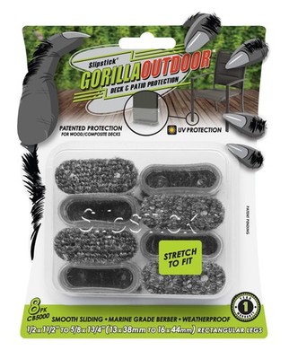 GorillaOutdoor Berber Furniture Feet Pads with Clear Sleeve Sock (8 Pack) Wea...