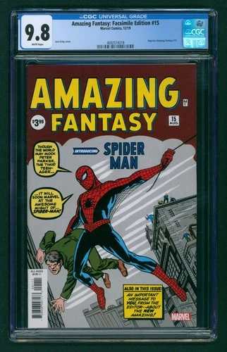 Amazing Fantasy #15 Facsimile (2019) CGC 9.8 White! 1st Appearance of Spider-Man