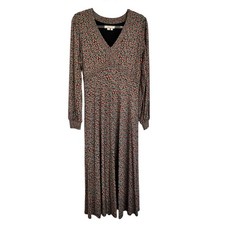 Boden Multicolor Jersey Floral Blouson Sleeve Midi Tea Dress Sz US 10 $198 MSRP