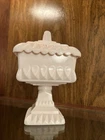 Vintage Westmoreland Pink Milk Glass Cake Box with Lid Candy Dish Pedestal 6.5