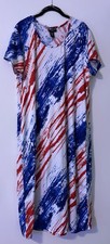 NWOT Jennifer Lauren Plus Size Red White & Blue Maxi Dress Size 2x
