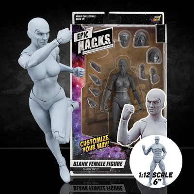 EPIC H.A.C.K.S. Blank Female SHADY GREY 6'' Scale Premium Action Figure
