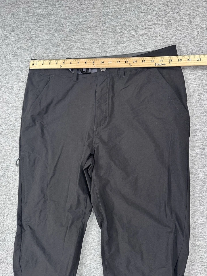 Pantalones Patagonia Para Hombres 38x32 Negros Stonycroft Cinturón Nylon Elastizados Aire Libre Senderismo Foto 3 de 4