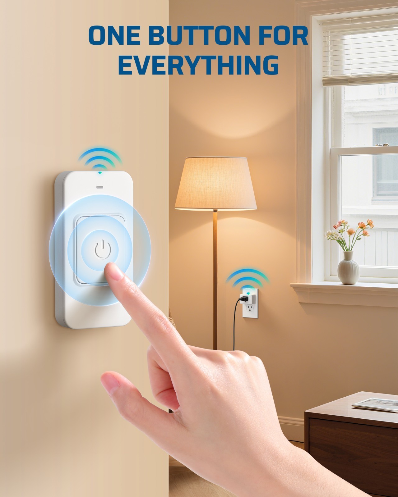 Large Button Wireless Remote Control Outlet Plug for Elderly & Seniors 100FT