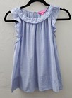Lilly Pulitzer Kirstin Top Bluebell Chambray Pink Accents Women's Size Small