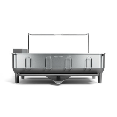 simplehuman Large Stainless Steel Dish Drying Rack w/ Drainboard & Holders