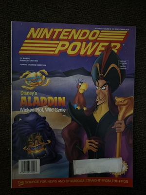 #ad Nintendo Power Magazine Vol 55 1993 Disney#x27;s Aladdin Mega Man X Poster NICE $40.00