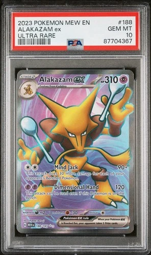 Alakazam ex PSA 10 Ultra Rare EX Holo 188/165 Scarlet & Violet 151 Pokémon Card