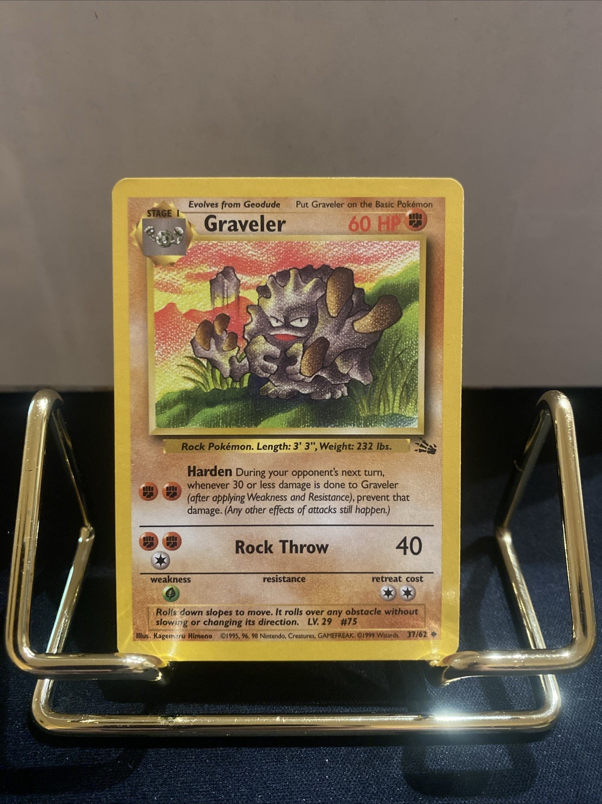 Graveler Fossil Set Unlimited 37/62 WoTC Uncommon Pokemon Card