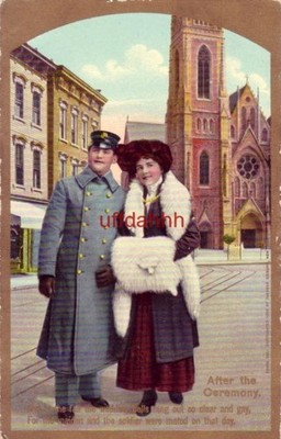 AFTER THE CEREMONY FOR THE MAIDEN AND THE SOLDIER WERE MATED ON THAT DAY 1914