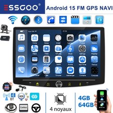 Autoradio 1DIN 10.1 pollici Android 15 DAB con Apple Carplay GPS NAVI WIFI BT HIFI