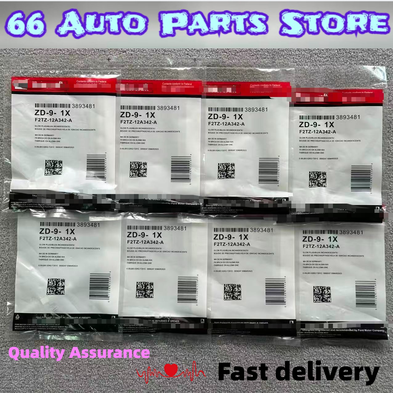 Set of 8 Ford Motorcraft ZD-29 Glow Plugs F2TZ-12A342-A For 1988-1994 7.3L IDI