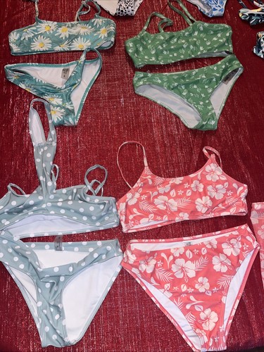 Girls BATHING SUIT BIKINI LOT OF 13 Suits Size 10-12 XS - Picture 23 of 24
