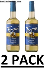 2 Pack -  Torani Sugar-Free French Vanilla Syrup 25.4 fl. oz (Total 50.8 fl. oz)