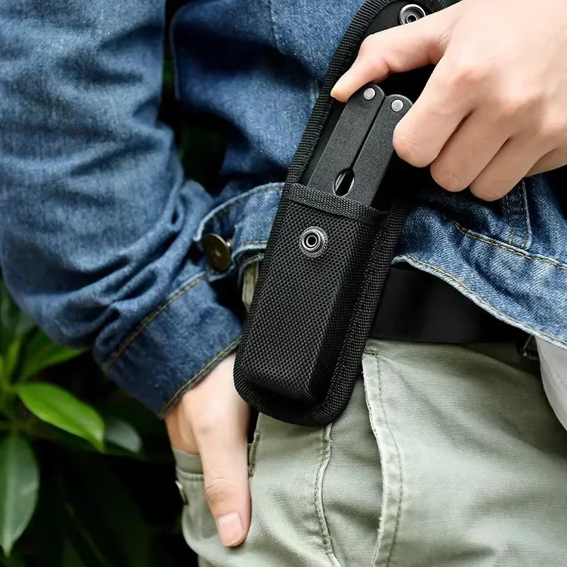 1/2PCS Black Portable Hard Boxed Nylon Belt Sheath For Folding Knife US New