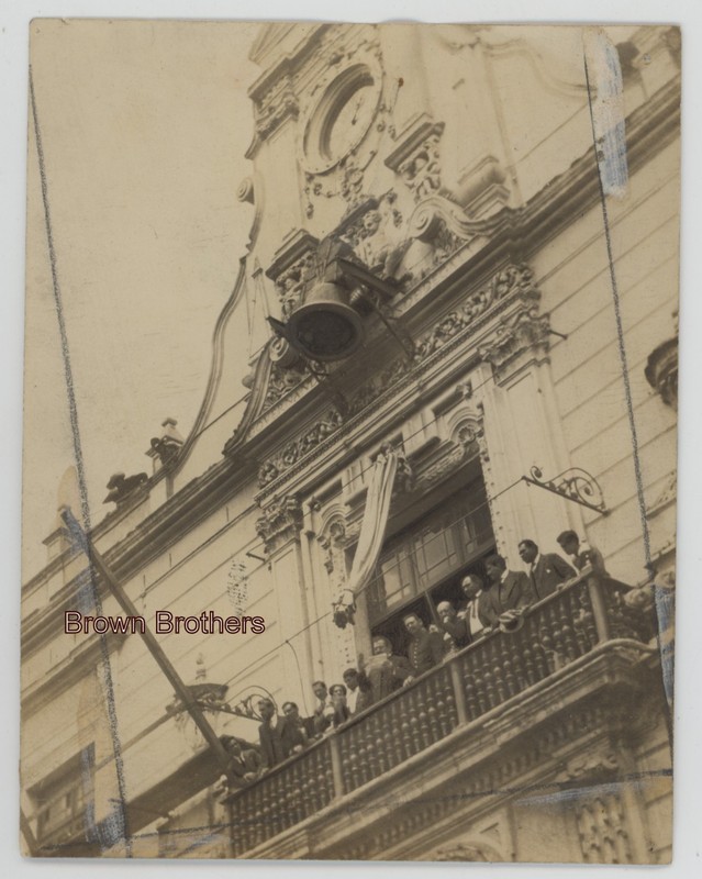 Vintage 1910s Mexican Revolution Pablo González Garza Nat'l Palace Balcony Photo