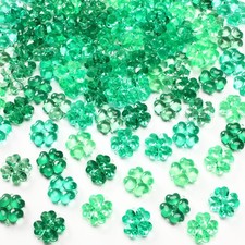 BOARDFEB 120Pcs St. Patrick's Day Shamrock Acrylic Ornaments Vase Multicolor