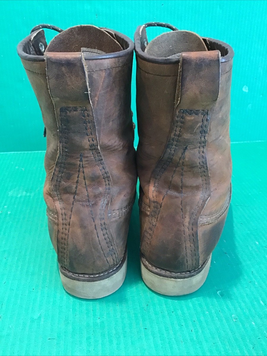 Red Wing 8830 Moc Toe Leather USA Work Boots Dark Brown Mens Distressed VTG 11 D Red Wing Shoes 8830 Moc Toe Heritage Boots for Men, Size 10  main image 3