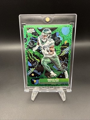 2025 Topps Chrome Cosmic Breece Hall Green Space Dust 💥 Jersey# 20/75 💥 Jets