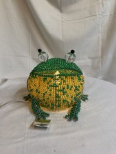 Vintage Handmade Beaded Frog Lamp