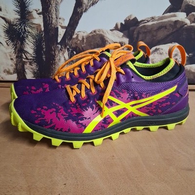 ASICS Gel Fuji Runnegade Trail Running Shous Purple Yellow Pink Womens 11