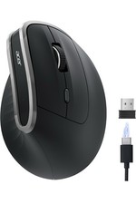 Acer Wireless Vertical Mouse OCC314 Ergonomic Adjustable DPI Rechargeable Black