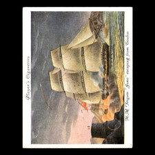 HM Frigate Juno #5 1936 Players Cigarettes Old Naval Prints Tobacco Card Card EX