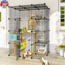 Cat Large Enclosure - DIY Catio Ideal for 1-3 Cats, Indoor Outdoor, Detachable