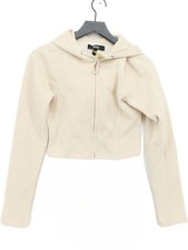 EGO Women's Hoodie UK 8 Cream Cotton with Polyester Pullover