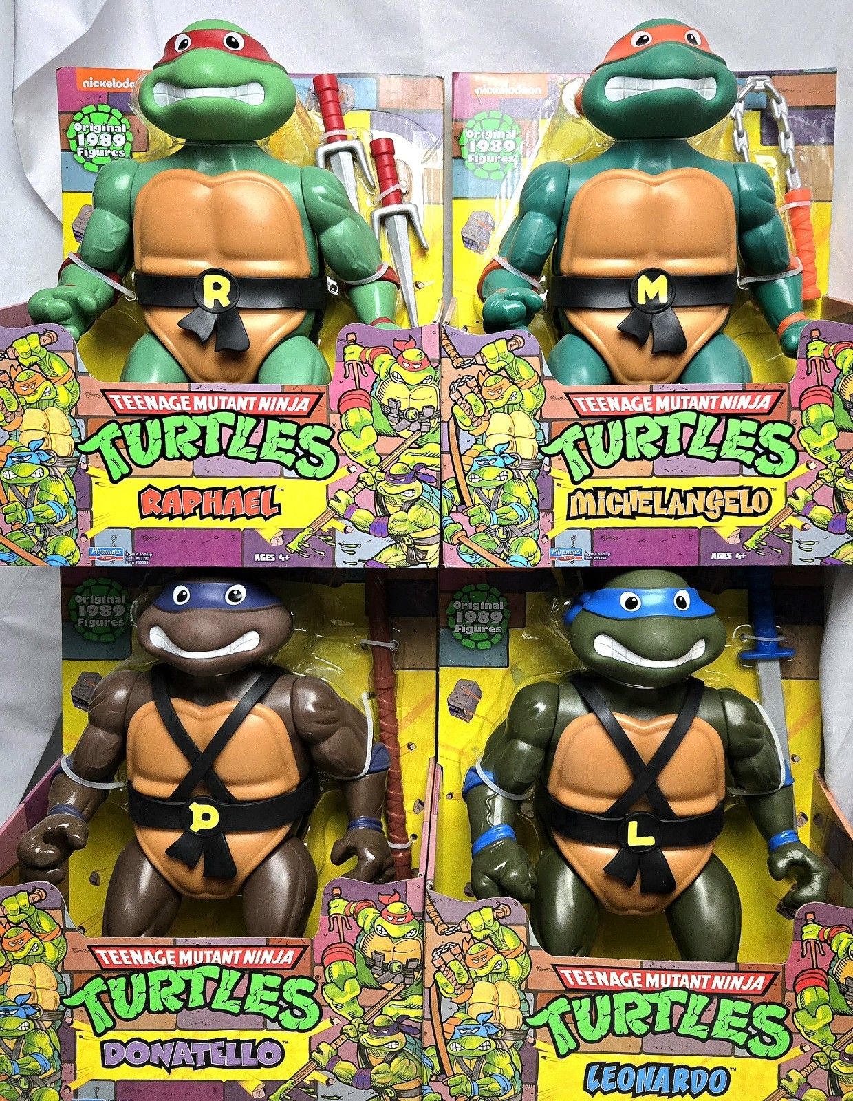 &times;4 GIANT 12" TURTLES Reissue Teenage Mutant Ninja Turtles 2