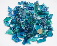 200g Transparent Mosaic Glass Tiles, Large Stained Glass Pieces for DIY Mosai...