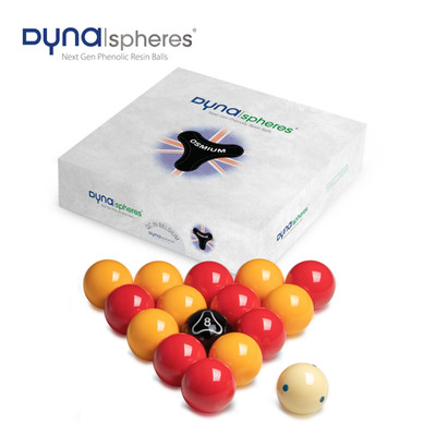 Dynaspheres English Pool Ball Set Phenolharz rot und gelb 50,8 mm Osmium