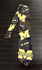 VTG Michigan Wolverine’s 1994 Men’s Neck Tie Silk Made In USA Football NOS