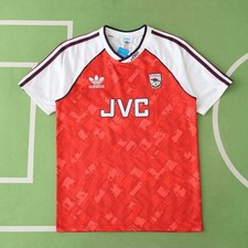 Arsenal Jersey 90 92 Size L Retro Football Vintage Home Graphic Pattern SS