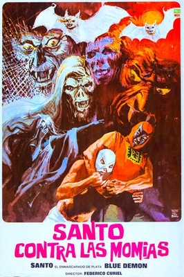 Archive Cinema 'Santo vs the Mummies' Poster -- 24x36 Inches Mexican Lucha Libre